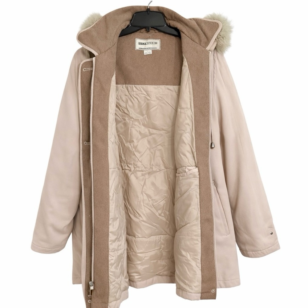 Fitz-Wright Winter Coat Jacket Parka Tan Cream Fu… - image 7